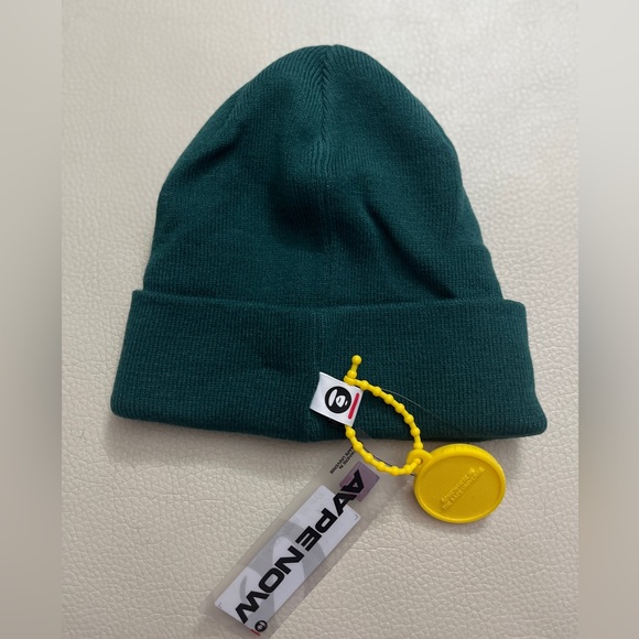 NWT - AAPE by A Bathing Ape (BAPE) Rubber Moonface Logo Beanie - Picture 2 of 4